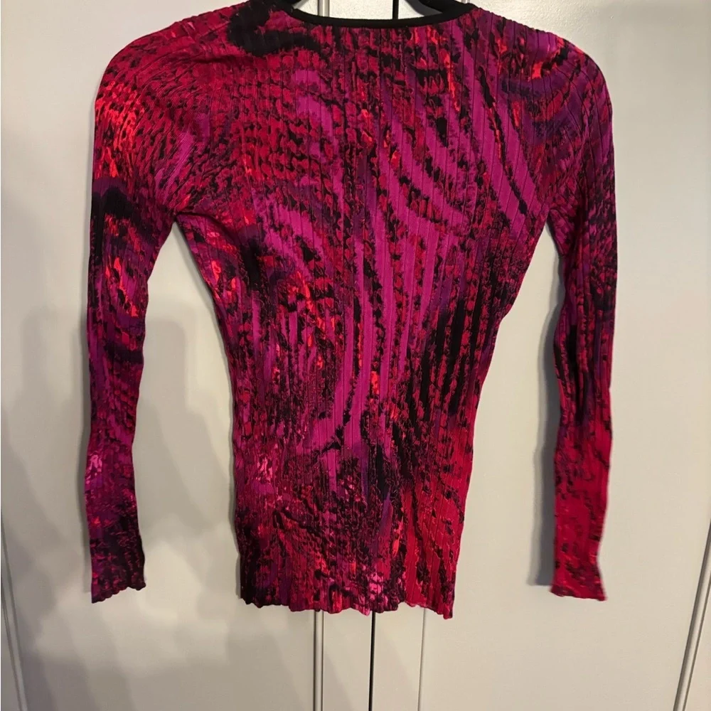 Cache Vintage  Fuchsia and Black Knit Cardigan XS - Picture 4 of 4